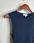 Nation LA 100% Organic Cotton Knit Ribbed Tank Top Ribbed In Night Sky