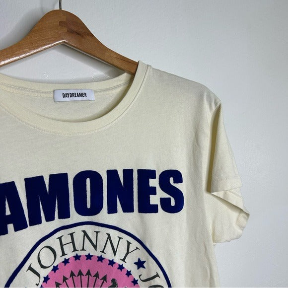 Daydreamer Daydreamer 100% Cotton Ramones Classic Seal Tour Tee in Stone Vintage Oversized - Cotton