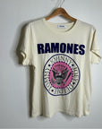 Daydreamer 100% Cotton Ramones Classic Seal Tour Tee in Stone Vintage Oversized