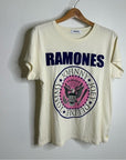 Daydreamer 100% Cotton Ramones Classic Seal Tour Tee in Stone Vintage Oversized