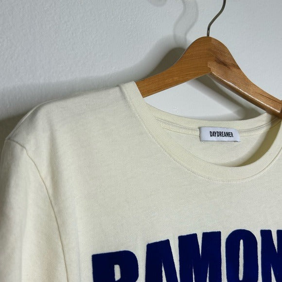 Daydreamer 100% Cotton Ramones Classic Seal Tour Tee in Stone Vintage Oversized