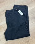 AG Cotton Linen The Noten Black Carpenter High Rise Straight Leg Ankle Pant
