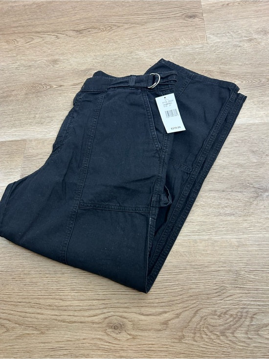 Ag Adriano Goldschmied AG Cotton Linen The Noten Black Carpenter High Rise Straight Leg Ankle Pant - Cotton, Linen