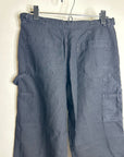 AG Cotton Linen The Noten Black Carpenter High Rise Straight Leg Ankle Pant