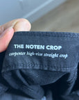 AG Cotton Linen The Noten Black Carpenter High Rise Straight Leg Ankle Pant