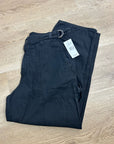 AG Cotton Linen The Noten Black Carpenter High Rise Straight Leg Ankle Pant