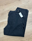 AG Cotton Linen The Noten Black Carpenter High Rise Straight Leg Ankle Pant
