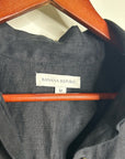 Banana Republic 100% Linen Black Asymmetrical Button Down Shirt Dress