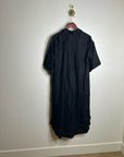 Banana Republic 100% Linen Black Asymmetrical Button Down Shirt Dress